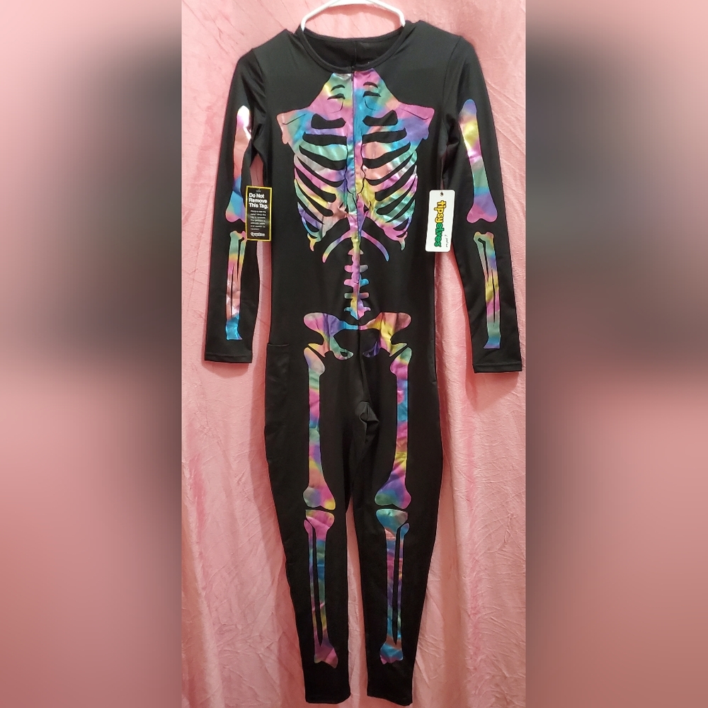 Tipsy Elves Iridescent Skeleton Bodysuit Costume